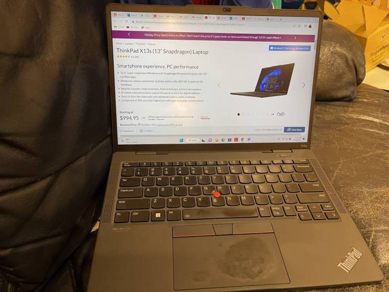 The Lenovo sale site pulled up on a Lenovo ThinkPad X13s