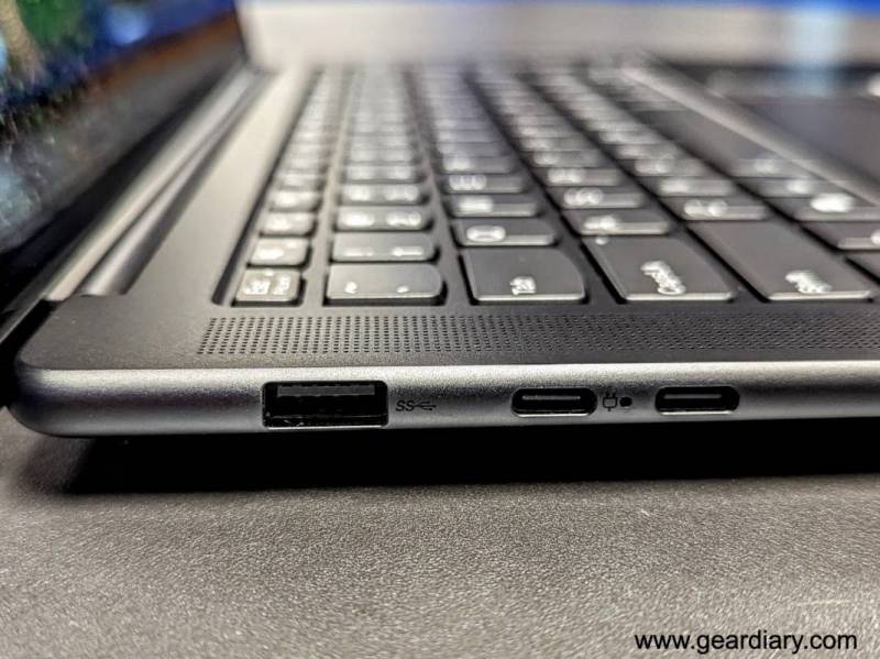 Ports on the left side of the Lenovo Slim 7 Pro X.