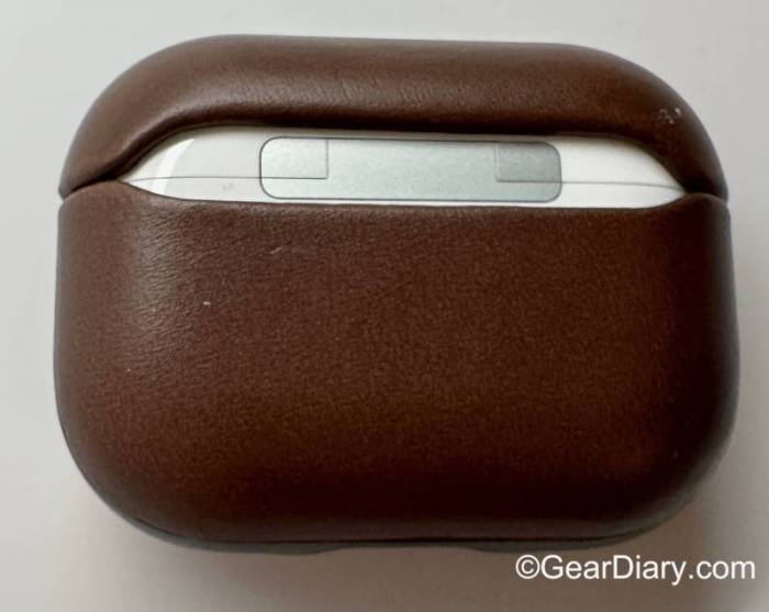 The back side of the Nomad Modern Leather Case for 2nd Gen AirPods