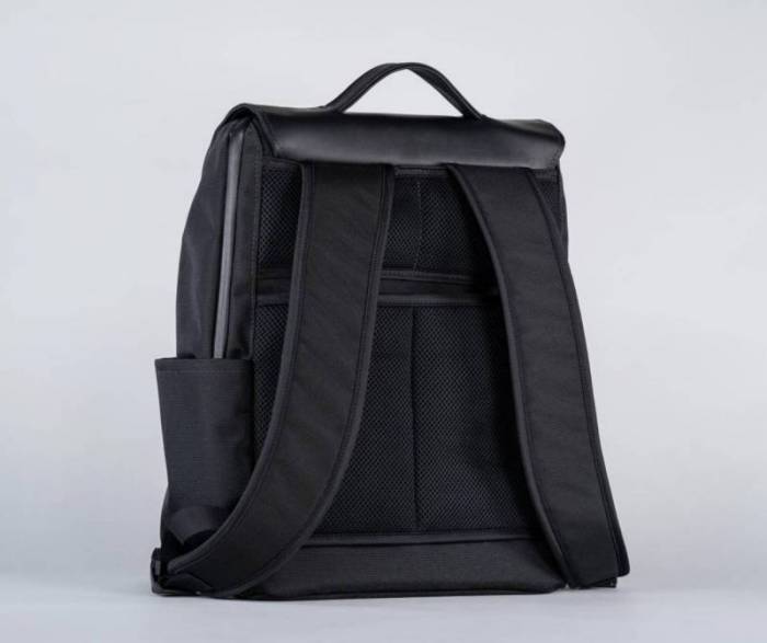 The shoulder straps and mesh panel on the back of the WaterField Miles Laptop Backpack