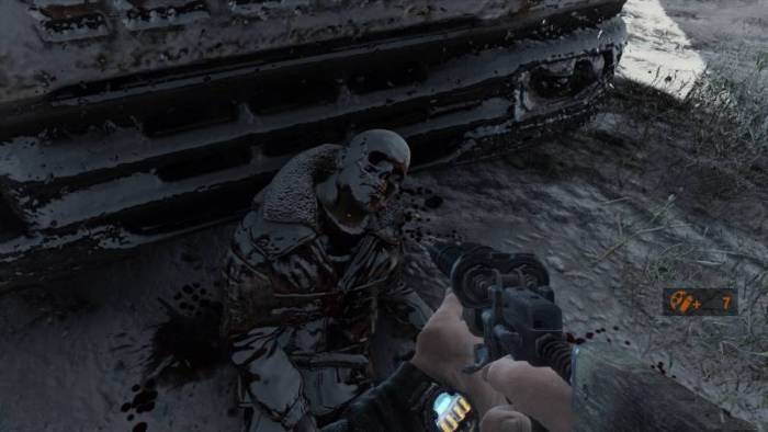 A skeleton in the game "Metro 2033 Redux"