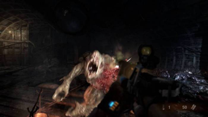 A blurry screenshot from the game "Metro 2033 Redux"