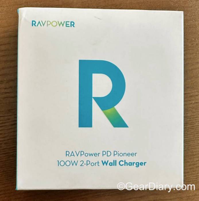 Retail box for RAVPower 100W 2 USB-C Ports PD Wall Charger