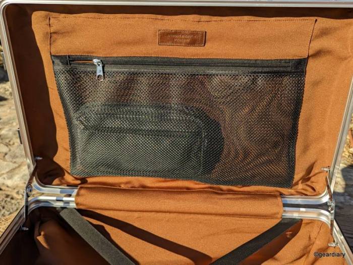 The mesh pocket in the Sterling Pacific 35L Cabin Travel Case's lid