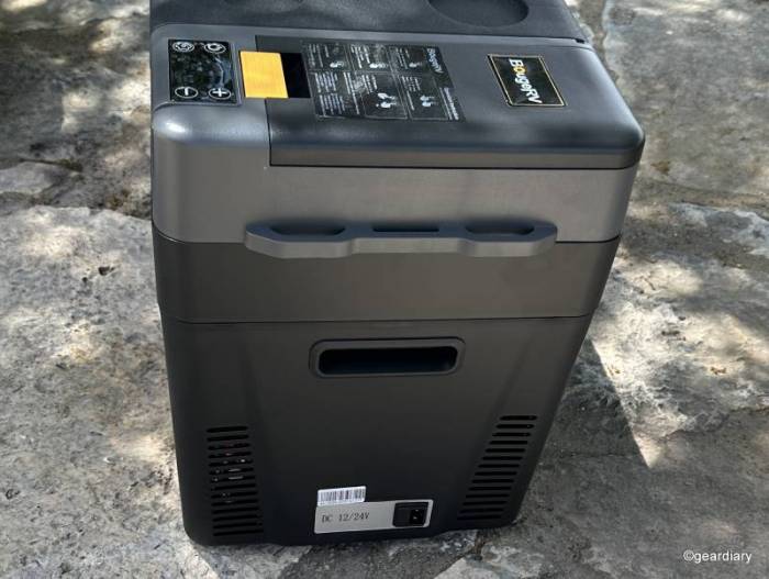 Right side of the BougeRV CRPRO30 30 Quart Portable Fridge