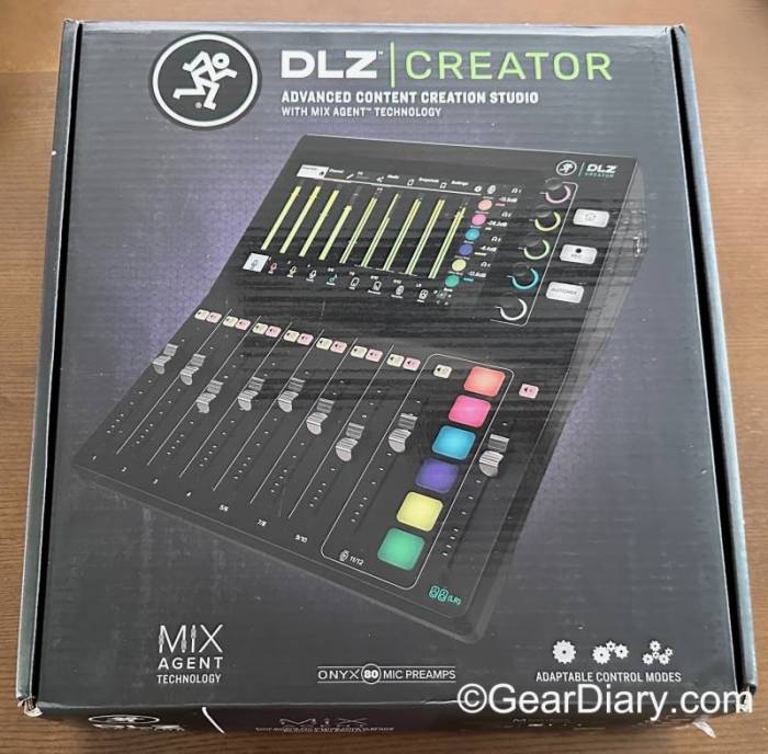 The Mackie DLZ Creator in retail box