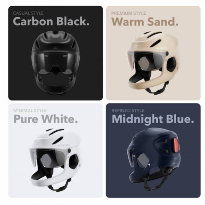 Colors that the Virgo E-Bike Helmet is available in, include Carbon Black, Warm Sand, Pure White, and Midnight Blue.