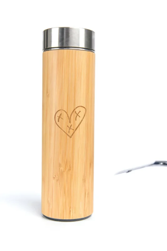 Heart Blaster Bamboo Reusable Water Bottle
