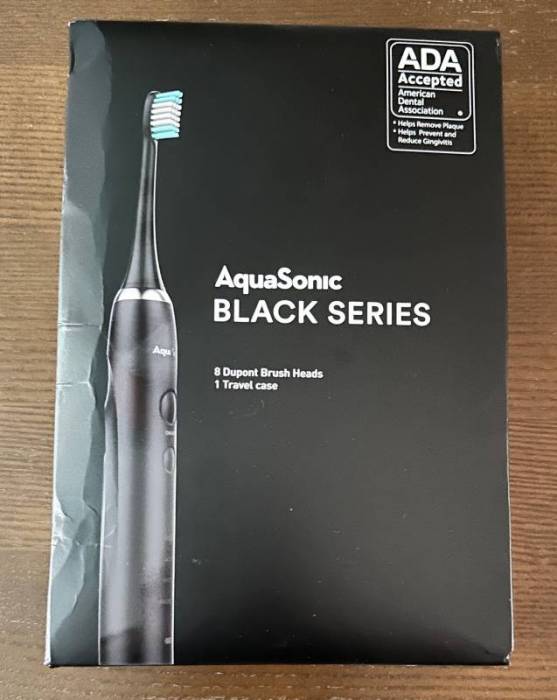 AquaSonic Black Series Electric Toothbrush retail box