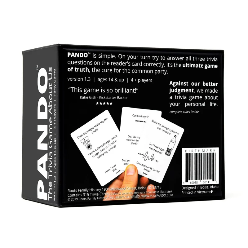 Pando Trivia card game