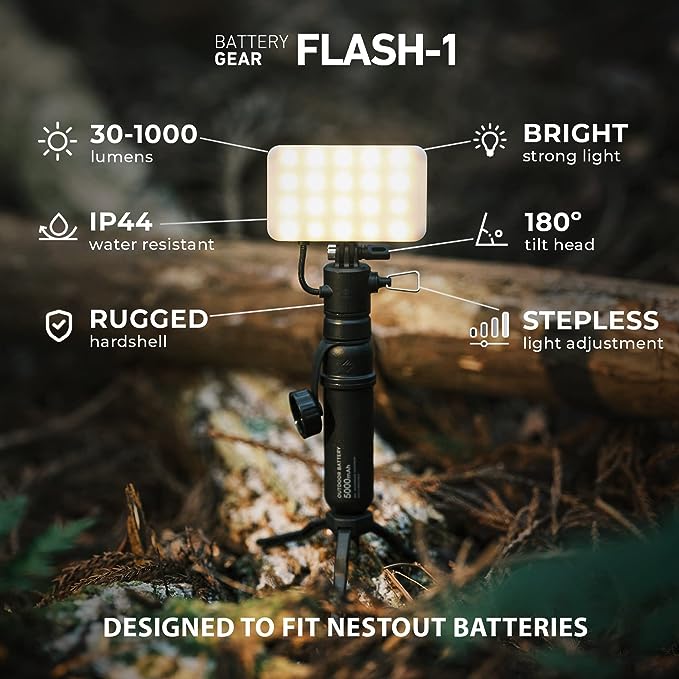ELECOM NESTOUT Flash 1 Outdoor Camping LED Panel Flashlight w/ Mini Tripod
