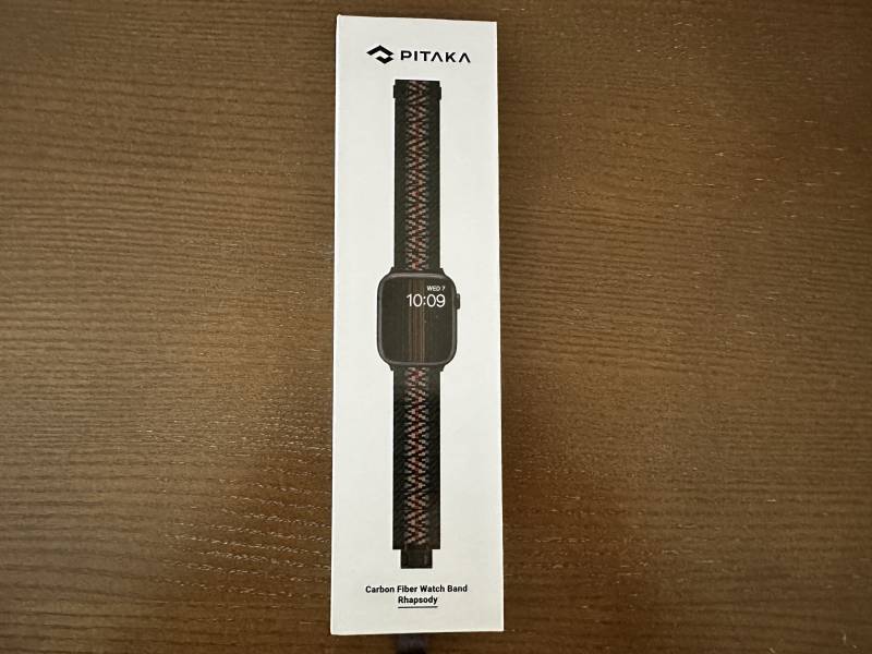 Pitaka Carbon Fiber Apple Watch Band (Rhapsody Version) in retail box