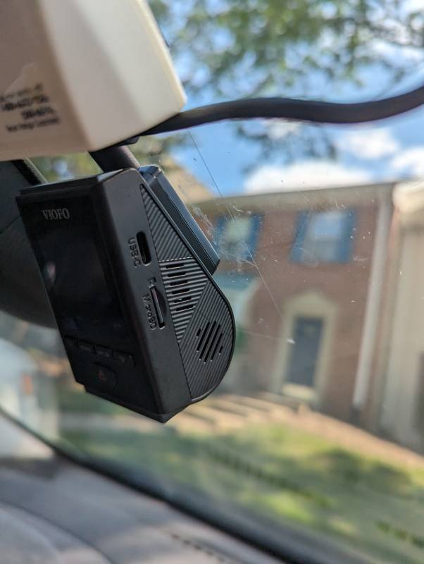 Viofo A119 Mini 2 Dashcam mounted on the author's windshield