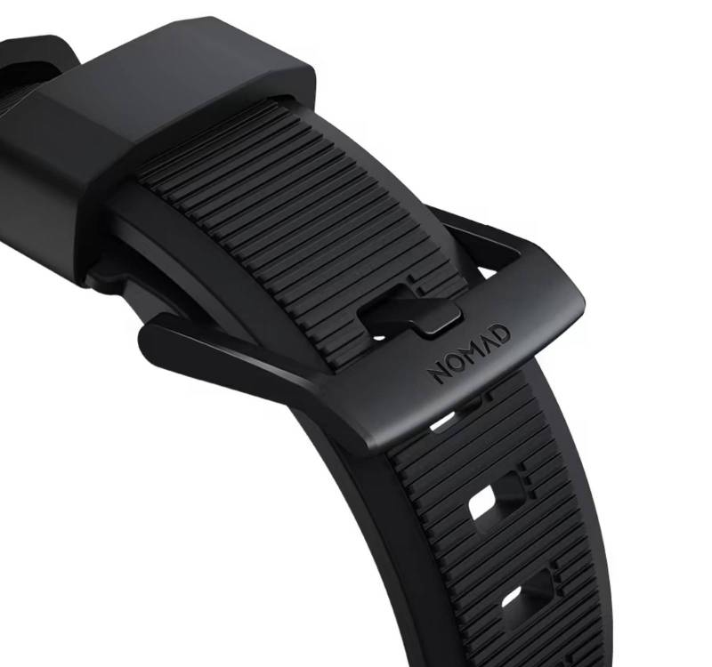 Detail of the Nomad Rugged Case for Apple Watch strap