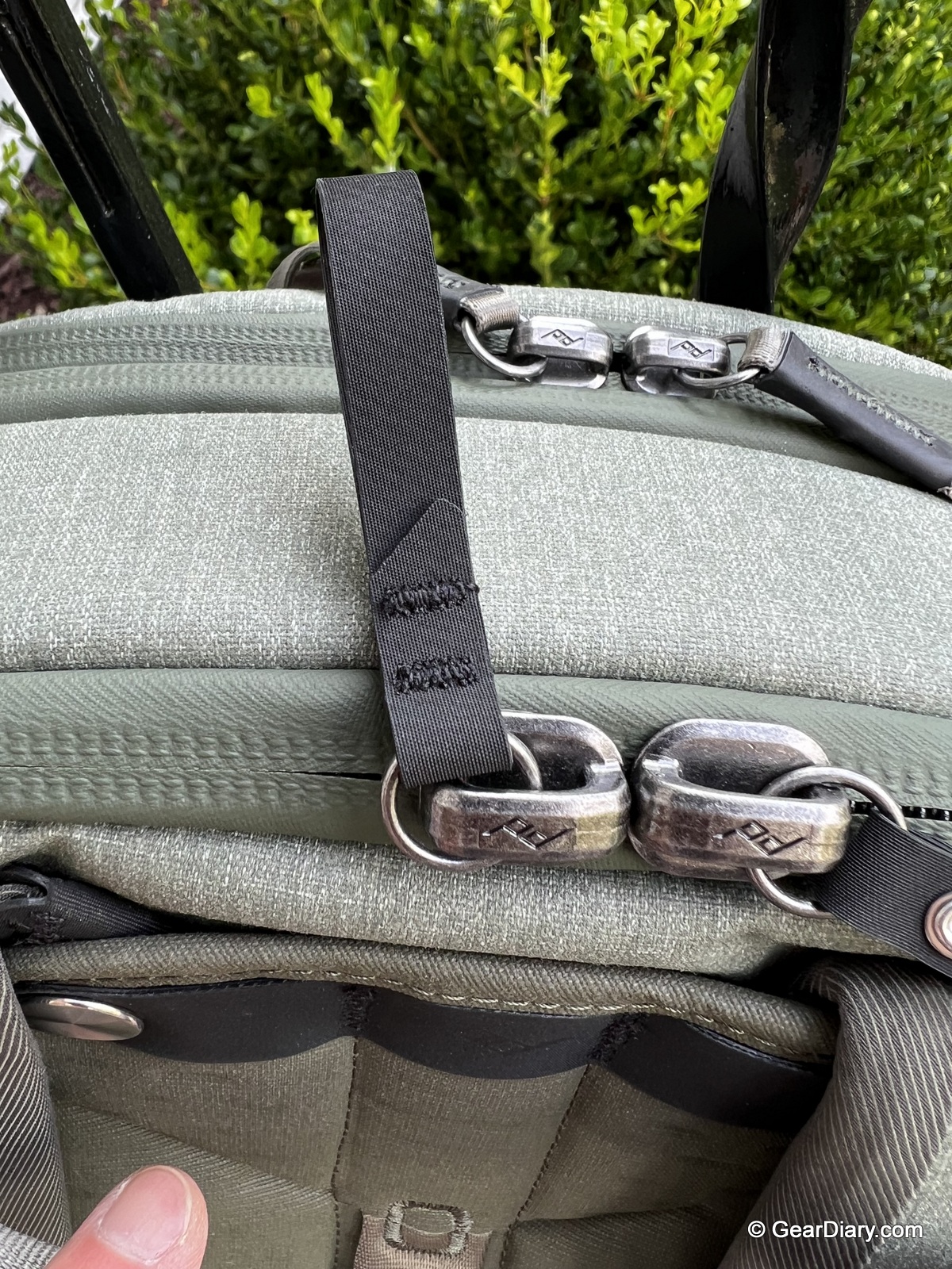 Zipper pulls on the Peak Design Travel Backpack 30L