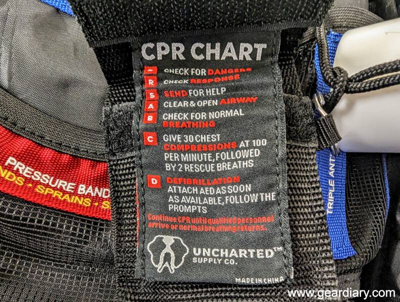 CPR instructions inside the Uncharted Supply Co. First Aid Plus