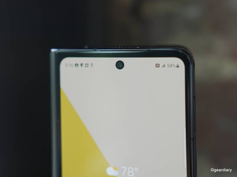 The punch-hole camera on the outer display of the Samsung Galaxy Z Fold5