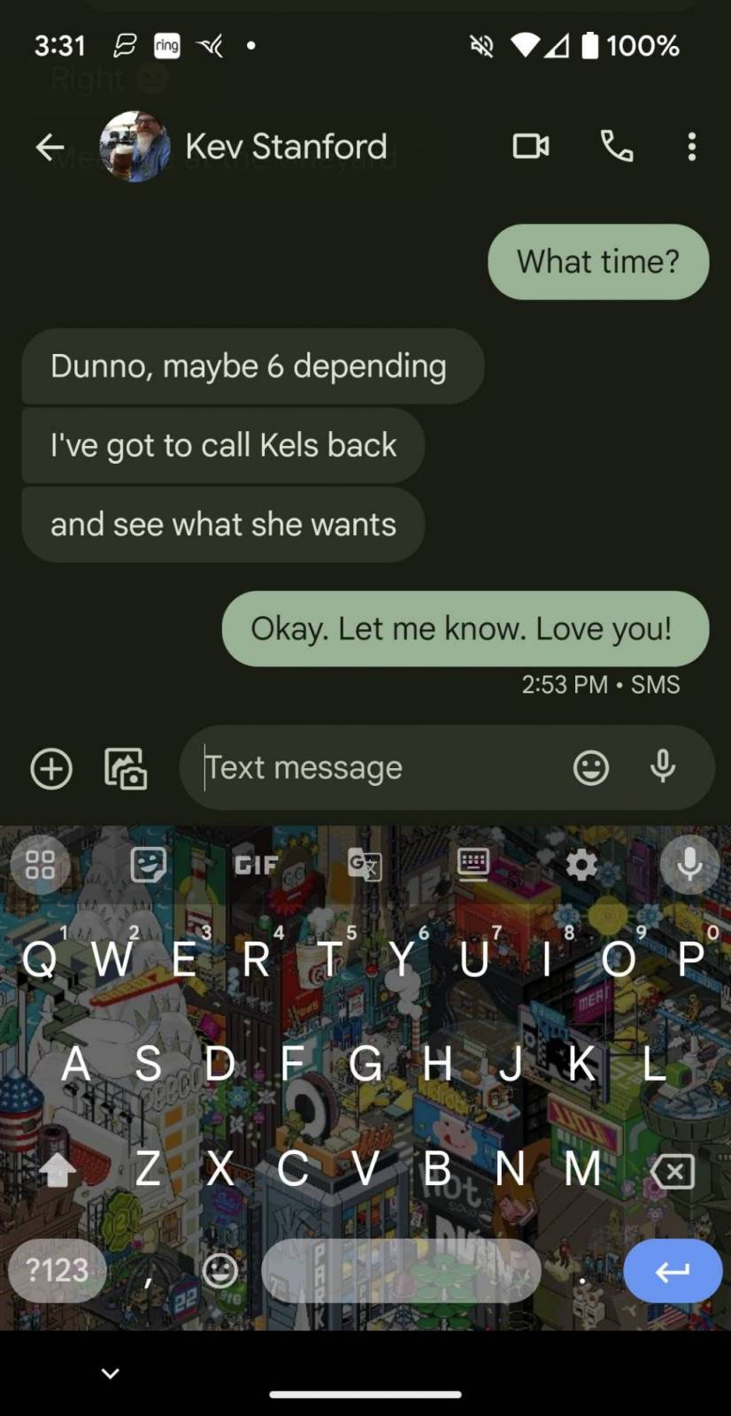 Texting on the Google Pixel