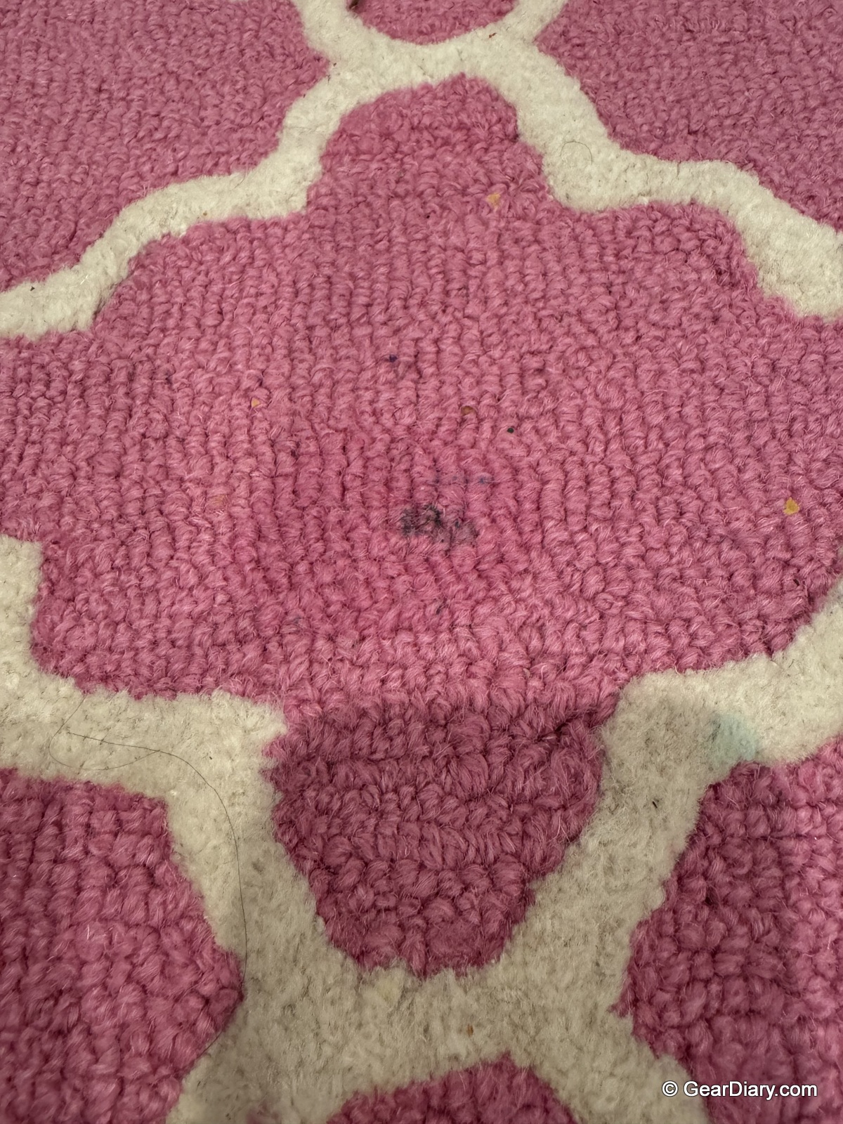 Clay stains on the author's rug