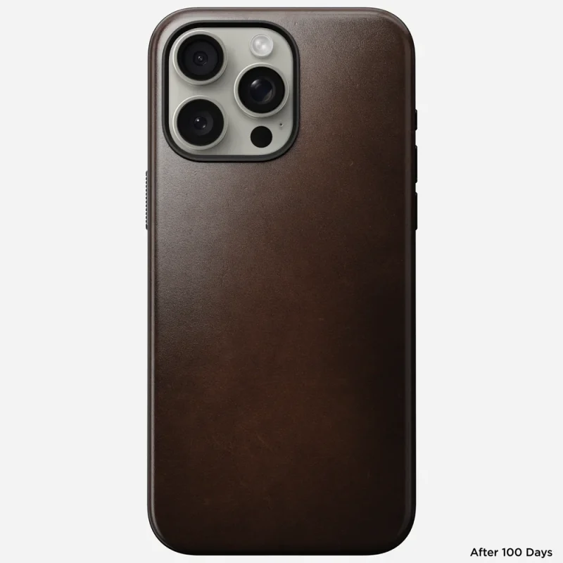 Nomad Modern Leather Case in Rustic Brown Horween Leather after 100 days of use
