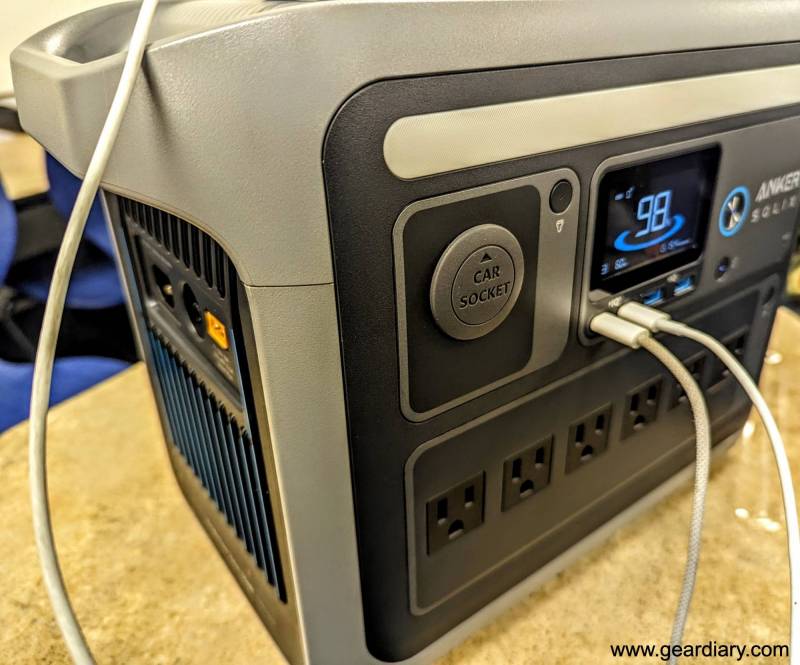 Side front view of the Anker SOLIX C1000 Portable Power Station