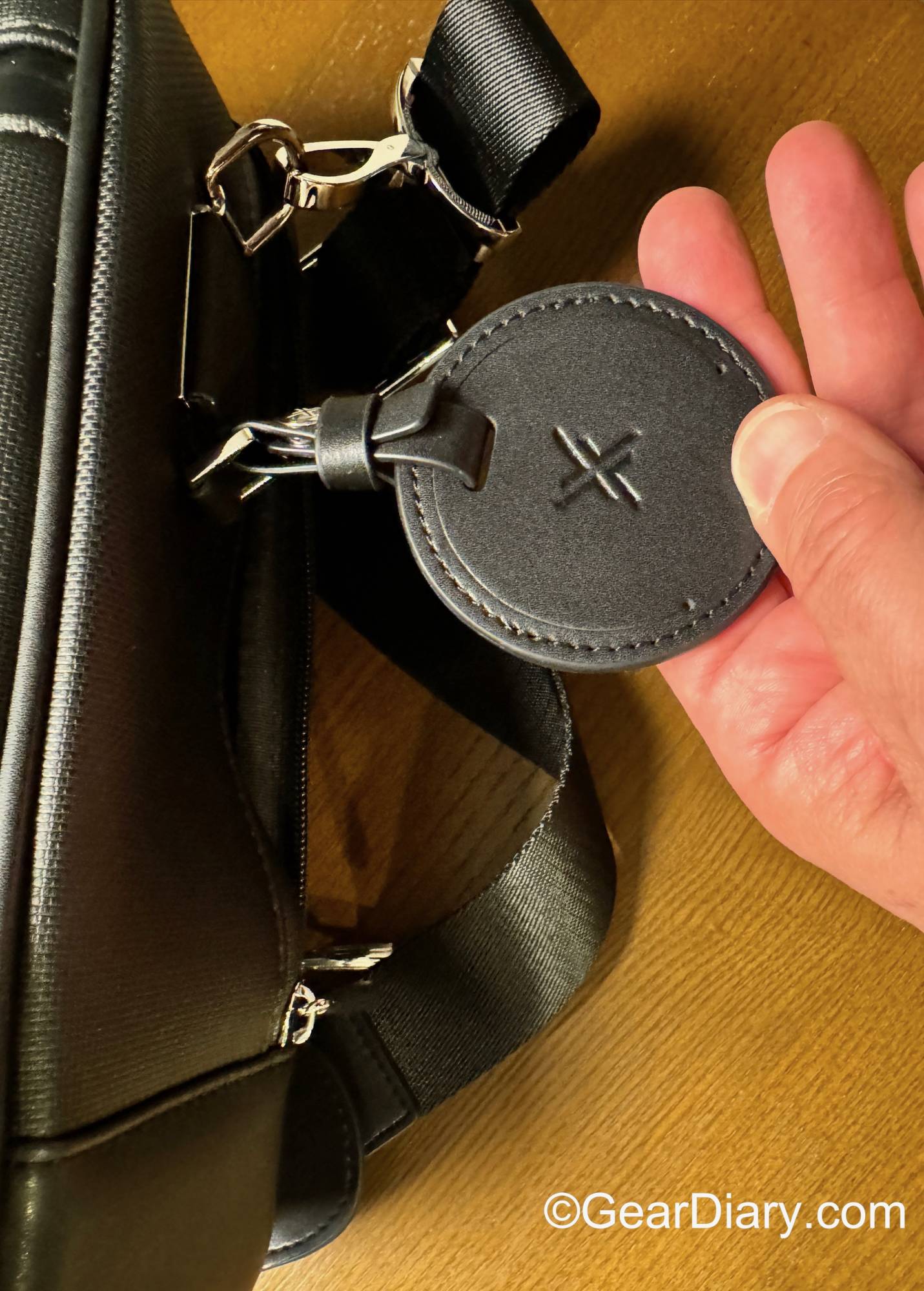 xBriefcase has an attached tag meant to hold an AirTag