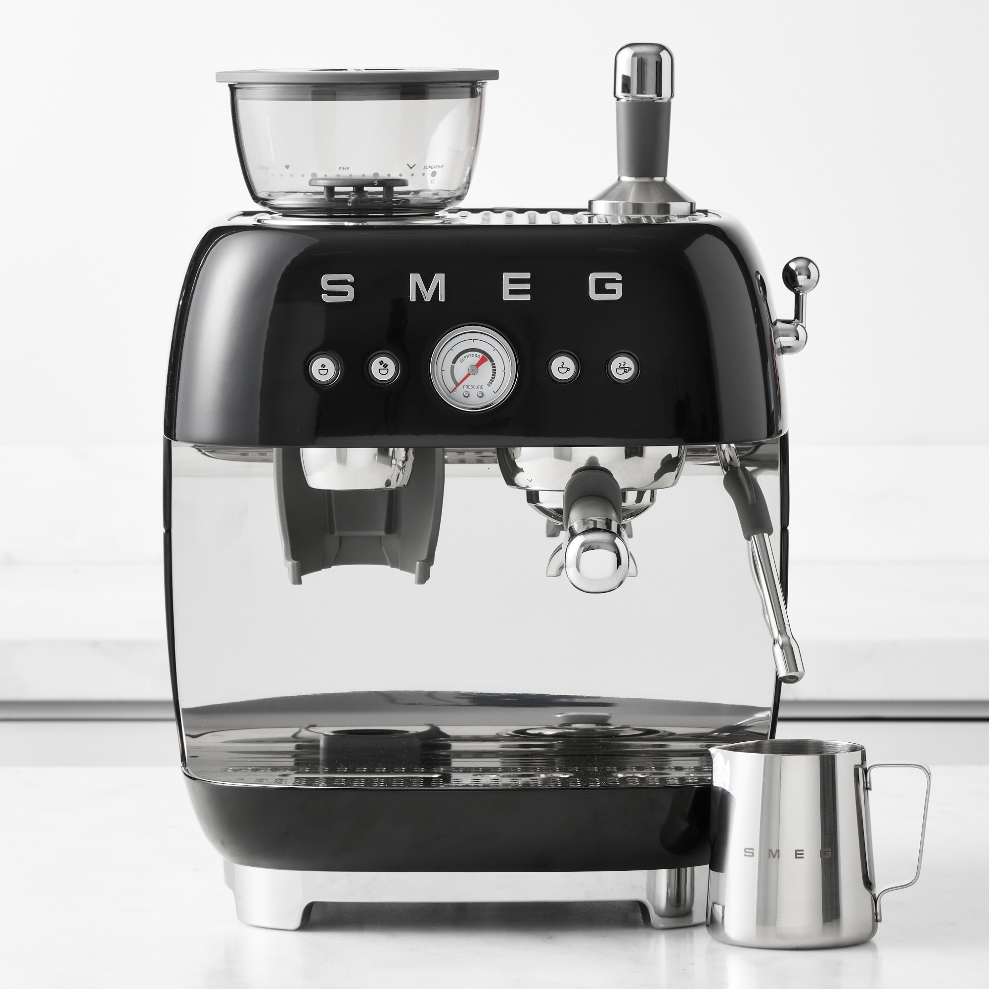 SMEG Semi-Automatic Espresso Machine in Black
