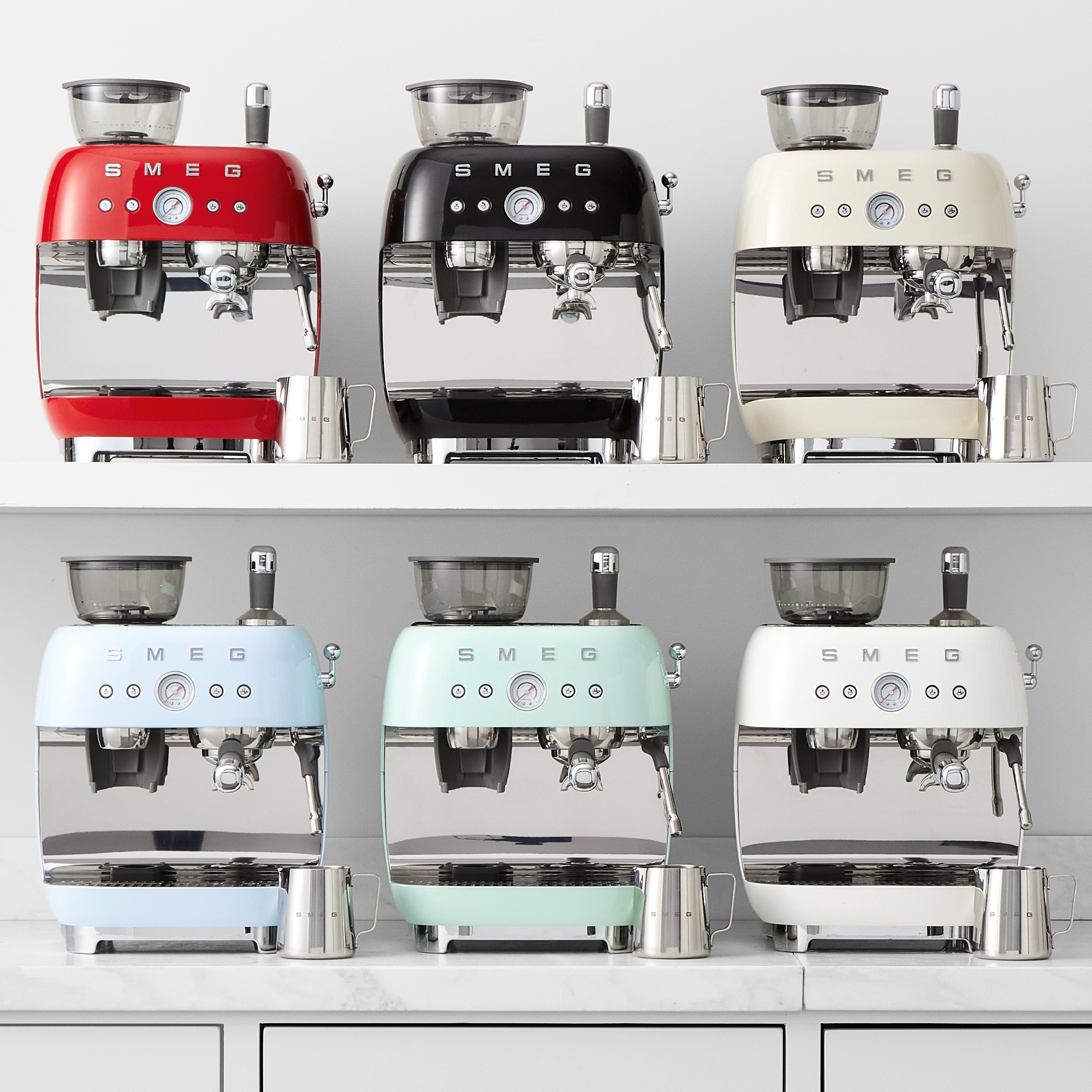SMEG Semi-Automatic Espresso Machines in all colors