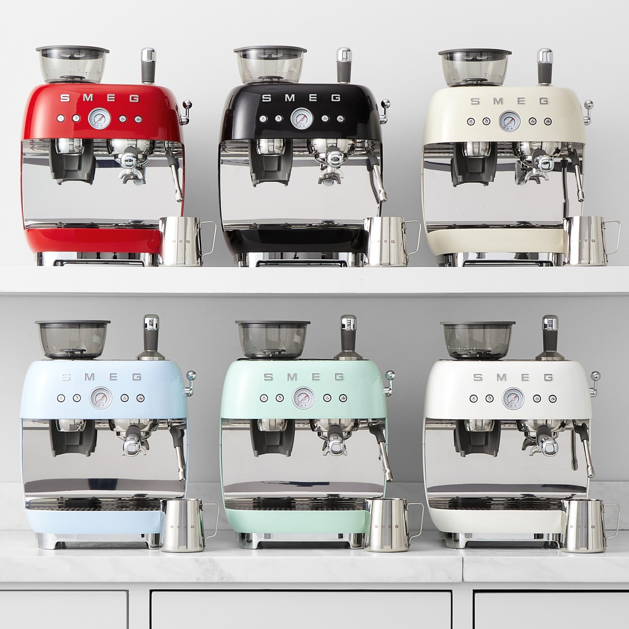 SMEG Semi-Automatic Espresso Machines in all colors