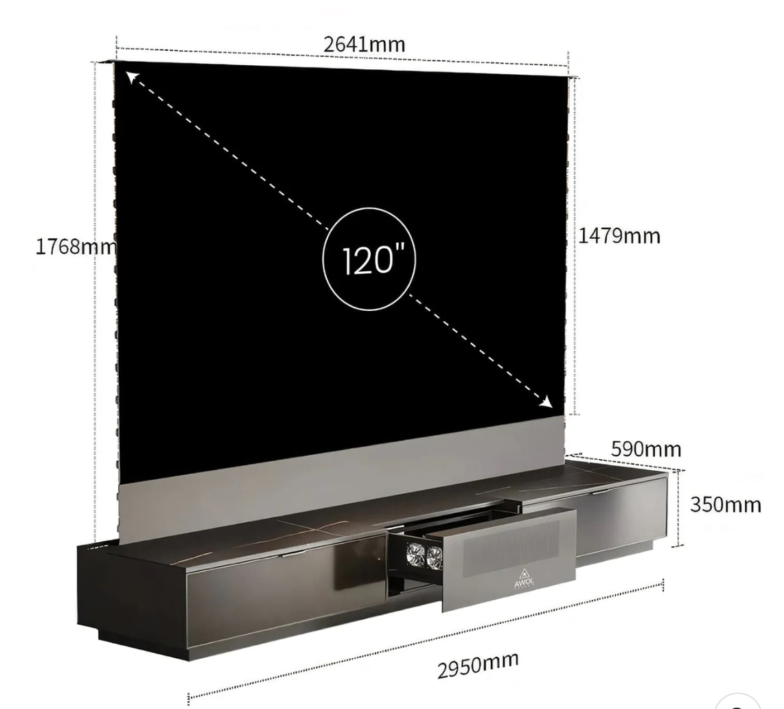 AWOL Vision Vanish Laser TV dimensions