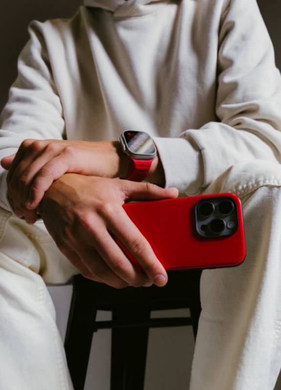 Nomad Night Watch Red collection for Apple Watch and iPhone 15 Pro