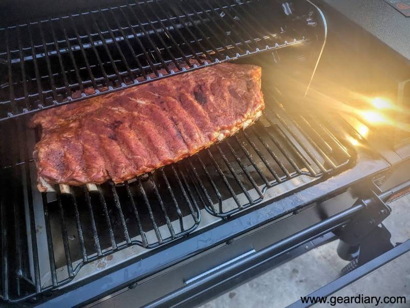 Ribs cooking on the Traeger Ironwood