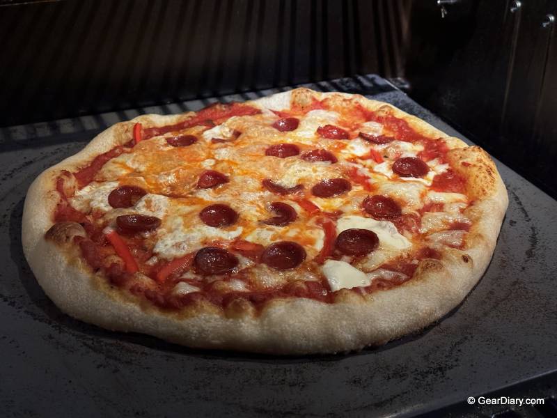Pizza cooked on the Weber Crafted Pizza Stone