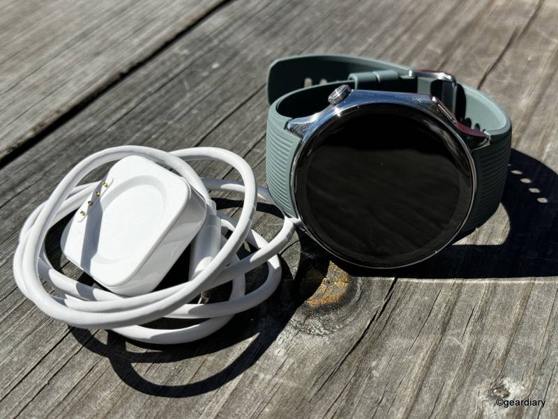 OnePlus Watch 2 with charger and cable