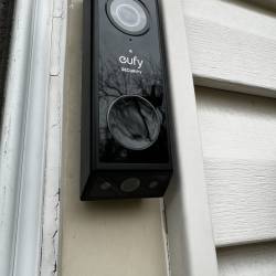 Eufy Video Doorbell E340 mounted at the author's door