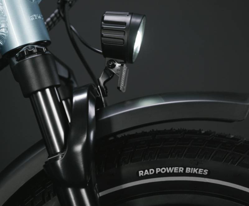 Headlight on the Rad Power Bike's RadWagon 5 Electric Cargo Bike.