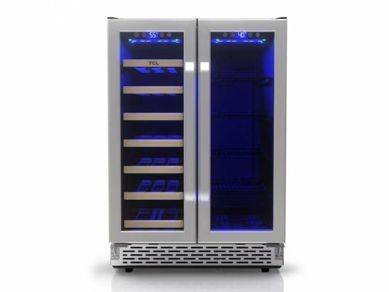 The TCL Dual Zone Wine and Beverage Cooler Will Properly Chill up to 20 Wine Bottles and 78 Cans of Beer