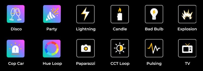 Lighting effects possible with the GVM-BD25R Bi-Color RGB LED Tube Light