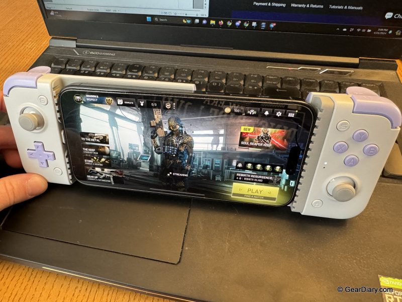 iPhone 15 Pro Max in the GameSir X2s Mobile Gaming Controller