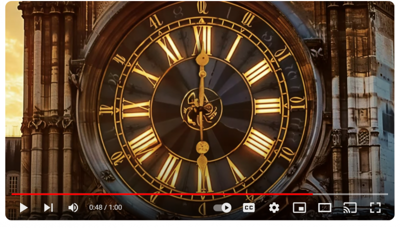 Clock in a scene from TCL's AI movie "Next Stop Paris."