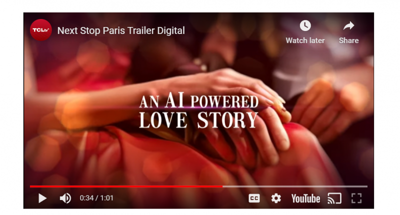 Hands in a scene from TCL's AI movie "Next Stop Paris."