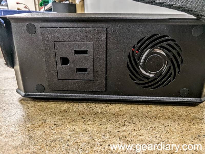 AC port on the back of the BougeRV JuiceGo 240Wh Portable Power Station