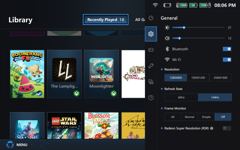 Lenovo Legion Go gaming library includes all of your games from different sources. 