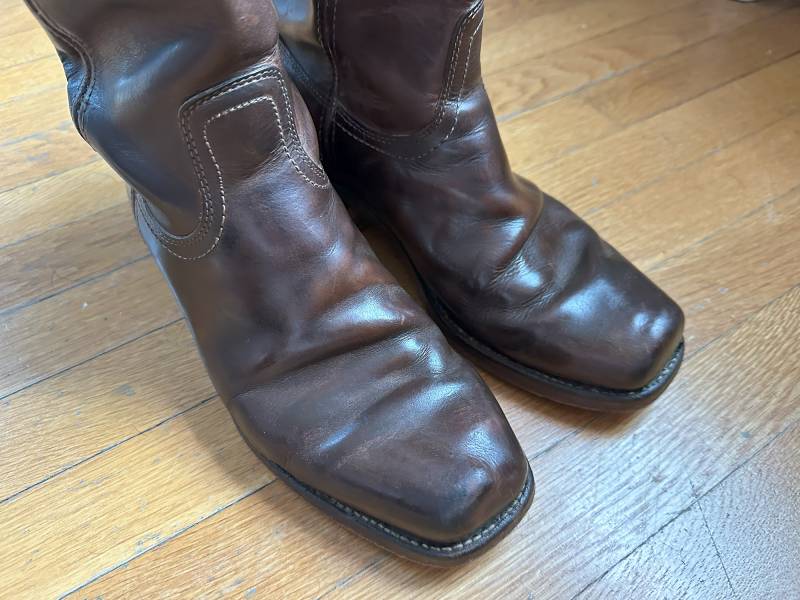 After using the Leather Honey Leather Cleaner on the author's boots.