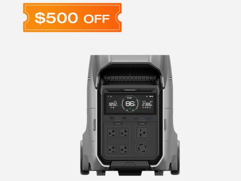 Get $500 off the EcoFlow DELTA Pro 3 by using the code DP3LAUNCH.