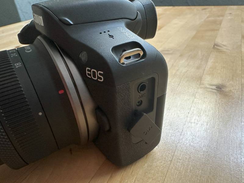 The left side of the Canon EOS R50