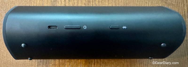 USB-C port, power button, and Bluetooth button on the back of the Sonos Roam 2