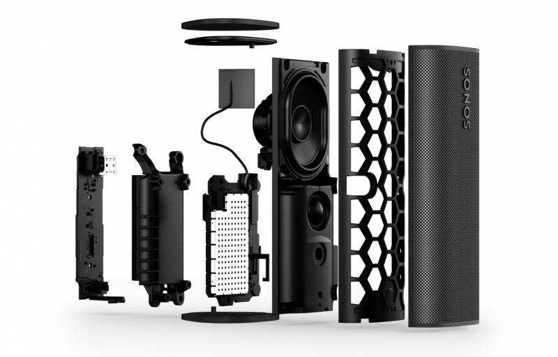 Photo showing the parts of the Sonos Roam 2