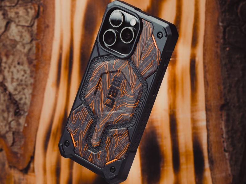 UAG Monarch Pro G-10 case on an iPhone 15 Pro Max