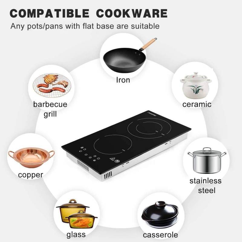 AMZCHEF 2 Burner Electric Cooktop